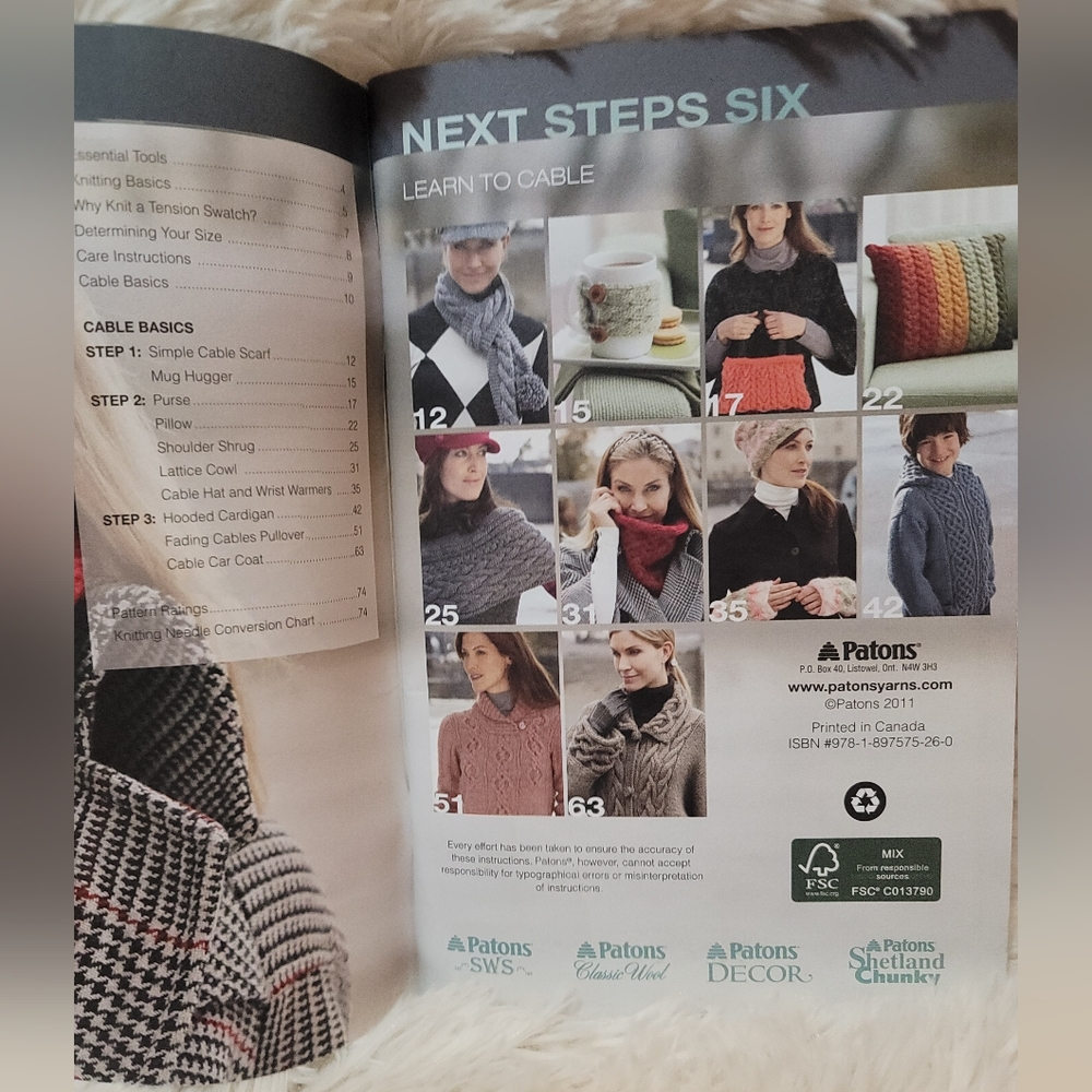 Patons Assorted Yarns "Learn To Cable" Pattern Book - Picture 3 of 3